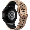 Ремінець для Samsung Galaxy Watch 5 40mm - бежево-чорний ширина кріплення 20мм силікон Watchbands Scales (W19-9WB66359999)