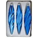 Набір ялинкових іграшок закручені бурульки Linhai 3 шт 16 см синій мікс скло (390168-4)