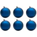 Набір ялинкових іграшок Devilon кулі 8 см синій матовий 6 шт. (890803)