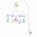 Музыкальная карусель D124-5-6-7 на кроватку с регулятором громкости и 4 мягкими подвесками белый