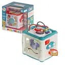 Развивающий мультикуб Мир увлекательных игр с озвучкой голубой с белым