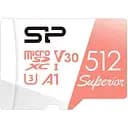 Картка пам'яті MicroSDXC 512 GB SILICON POWER Superior Pro Color U3 A1 V30 швидкість запису 90 МБайт/сек