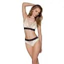 Эластичный топ с кружевом Passion TOP ecru L