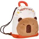 Рюкзак для взуття YG0141 у формі бобра плюш, 300 г, 36×39×10.5 см білий з коричневим