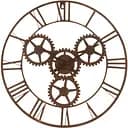 Настенные часы J-line круглые в металлическом корпусе 60 см с картой мира коричневого цвета (17181)