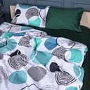 Комплект постельного белья MisSon Сатин 22-1405 Geometry Bliss 143 x 210 см изумрудный (2200010593990)