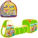 Ігровий намет MR 0648 з тунелем Дикі тварини - піраміда, куб, дах-вікно, 234 см