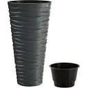 Горшок для цветов Prosperplast Sand высокий, с вкладышем 2 в 1, 350 мм, антрацит (79620-433)