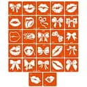 Набір трафаретів для біо-тату G+L - бантики та губи g-L_simple_5x5_27_1