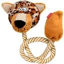 Игрушка для собак GiGwi Eco Friendz Леопард с пищалкой и веревкой L 76 см