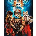 Набор для творчества картина по номерам, коты, Крылья поколения, круто, MK5350