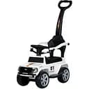 Каталка-толокар Bambi 2-в-1 з батьківською ручкою та музичними ефектами біла