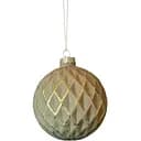 Елочный шарик Chomik рельефный ромбы 8 см бежевый (5900779882607_1)