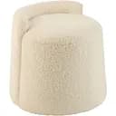 Пуф J-line з тканини букле Бельгія білого кольору (47190)