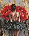 Алмазна мозаїка на підрамнику Балерина з червоними півоніями Ideyka 40х50см AMO8356