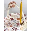 Комплект Пасхальная корзинаБуковина (большая) с водоотталкивающим полотенцем 70х40 см Пасхальные зайчики и свечой