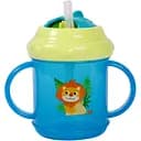 Поильник-непроливайка Курносики с силиконовой трубочкой с ручками 200 мл голубой (7026 гол)