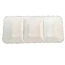 Менажница фарфоровая на 3 секции для закусок 30×14×3.5 (см) тарелка прямоугольная для сервировки Белый Yiwu 120-YH-HG016