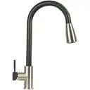 Смеситель кухонный Platinum KT 8203 (8614) однорычажный с выдвижным изливом черный матовый комби (000033993)