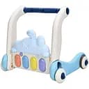 Детская каталка-ходунки 997-68A-B с музыкой, светом, тремя погремушками и ковриком, синяя