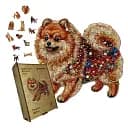 Деревянный фигурный пазл Мозаика Шпица, А2, Деревянная коробка 300+ элементов