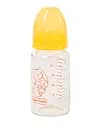Бутылочка для кормления Baby Team, стеклянная, 150 мл, желтый (1210_зайчик)