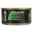  Вологий корм для котів AnimAll ніжний мус із кроля 80 г