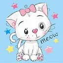 Картина за номерами ArtCraft Біленька киця 30x30 см (15502-AC)