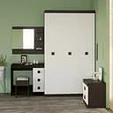 Спальня Соната Еверест Комплект 9 (модульна - 3 елементи) венге темний/білий (EVR-2612)