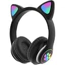 Навушники бездротові Cat Rainbow LED ear STN-28 котячі вушка Bluetooth 5.0 з картою пам'яті та FM