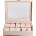 Шкатулка-органайзер Yiwu для украшений и аксессуаров с накидным замком 25.5x20x7.5 см бежевая HP-5-6GOLD