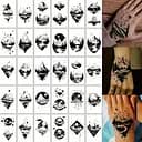 Набор детских временных тату Черные мини №3 Fresh Tattoo black-tattoo-mini-set-3-3, 30 штук по 9,5*5,5 см