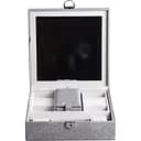 Скринька-органайзер Yiwu для прикрас із замком 25x25x8.5 см сіра HP-5-22G