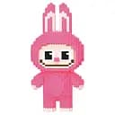 Детский конструктор Magic Blocks Зайчик Лабубу Малиновый на 3132 детали (9186)