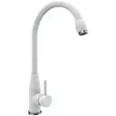 Смеситель кухонный Platinum 26 FHP (7456) поворотный однорычажный из нержавеющей стали белый в точку