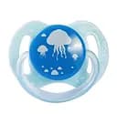 Пустышка силиконовая Lindo Медузы, круглая, 12+ мес., голубой (А 31/12+ гол)