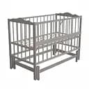 Кроватка детская Ангелина-2 с шарнирно-подшипниковым механизмом и откидной боковиной бук серый