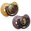 Пустышка силиконовая Lovi Jungle Vibes Girl, динамическая, 6-18 мес, 2 шт., коричневый с желтым (22/903girl)