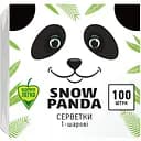 Одношарові паперові серветки Сніжна Панда, 33х33 см, 100 шт., білий