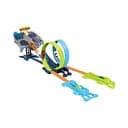 Трек JJ 165 с двойными трюковыми петлями, двумя машинками на инерции, мишенью на батарейках и запуском