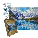 Деревянный фигурный пазл Озеро Морейн, А5, Деревянная коробка 35 элементов