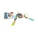 Автотрек JJ 167 с подсветкой и звуковыми эффектами, 2 металлопластиковых машинки, запускатели