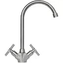 Смеситель кухонный Platinum 48 REY (8635) на кран-буксах поворотный двухвентильный из нержавеющей стали