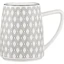 Чашка Ardesto Lamberto порцелянова біло-сіра 360 мл (AR3049)