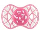 Силиконовая симметричная пустышка Nuvita Air55 Cool Сердечки, 6-12 мес., розовый (NV7085PY)