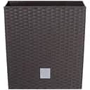 Горщик для квiтiв Prosperplast Rato квадратний низький, з вкладишем 2 в 1, 400 мм, коричневий (70896-440)