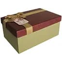 Подарочная коробка True с бантом бордово-золотая S 21.5×14.5×9.7 см