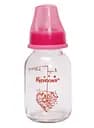Пляшечка для годування Курносики, скляна, з силіконовою соскою, від 0 міс., 130 мл, рожевий (7010 рож)