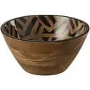 Блюдо салатник J-LINE из дерева манго бежево-черного цвета диаметр 24 см Бельгия (43969)