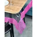 Скатерть силиконовая с фиолетовой стразовой лентой 280х130 см